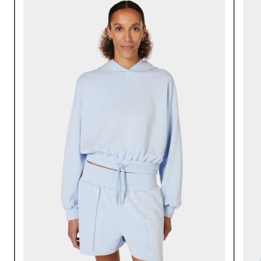 Sweaty Betty Sand Wash Cloud Weight Crop Hoodie